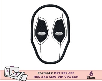 DEADPOOL APPLIQUE DESIGN, deadpool superhero applique embroidery design, superhero deadpool embroidery applique design