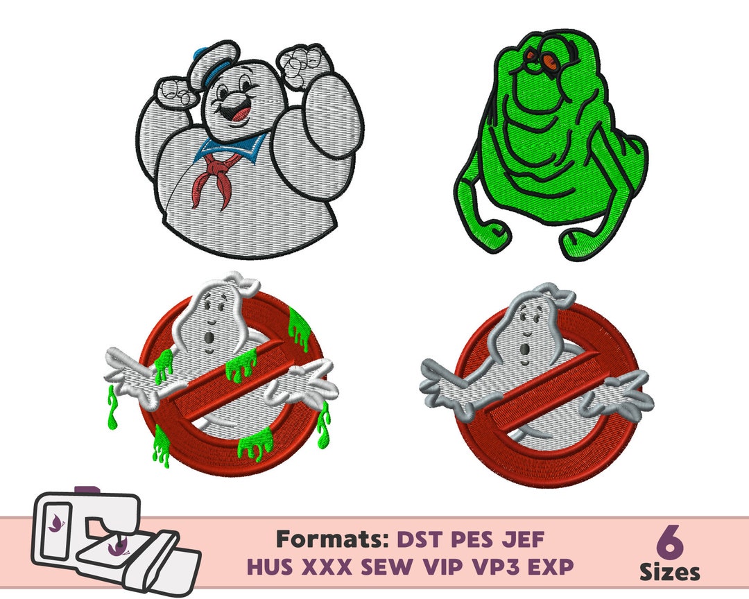 GHOSTBUSTERS EMBROIDERY DESIGN, Slime Stay Puft Ghostbusters Design