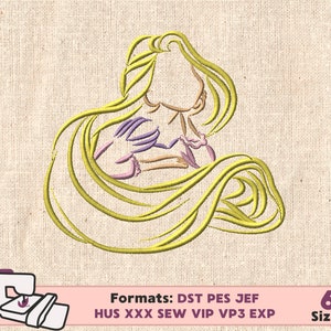 RAPUNZEL PRINCESS EMBROIDERY design, tangled rapunzel pascal machine embroidery design, flynn rapunzel embroidery design, pascal tangled Emb