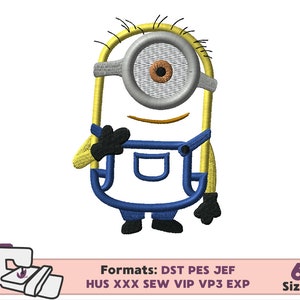 MINION APPLIQUE DESIGN, minion embroidery applique design, minion machine embroidery design bob kevin Sturat applique birthday design minion