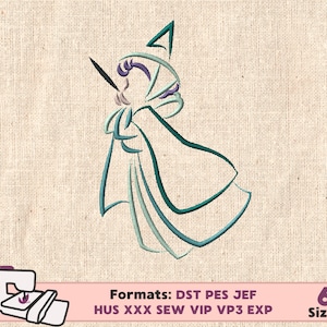 FAIRY flora EMBROIDERY DESIGN, Sleeping Beauty machine embroidery design, Maleficient fairy fauna flora Merryweather embroidery design