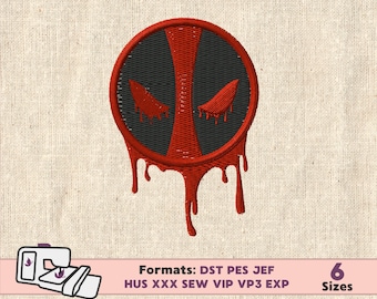 DEADPOOL EMBROIDERY DESIGN, superhero deadpool machine embroidery design, superhero machine embroidery design