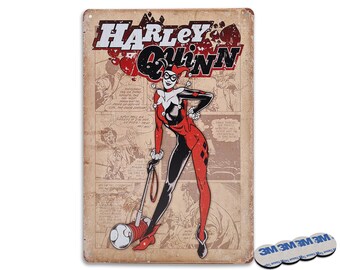Vintage style rétro en métal étain signe poster Harley Quinn Dc Comics Suicide Squad 2