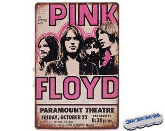 Pink Floyd retro vintage gig concert metal wall sign plaque Pink Floyd retro vintage gig concert metal wall sign plaque