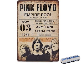 Pink Floyd retro vintage gig concert metal wall sign plaque Pink Floyd retro vintage gig concert metal wall sign plaque
