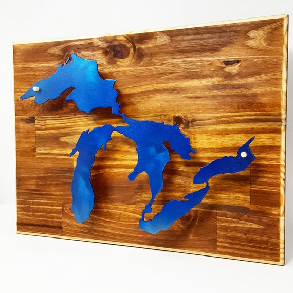 Great Lakes Metal 3D Wall Decor Michigan Made Etsy