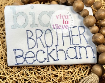 Big Brother Shirt, Big Brother Embroidered Announcement, Big Sibling Shirt, Personalized Birth Announcement, Personalized Big Brother Birth