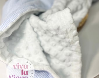 Cobertor Seersucker, Cobertor Minky Branco, Cobertor Minky Personalizado, Cobertor Azul para Bebê, Cobertor Rosa e Azul, Cobertor para Menino, Cobertor para Menina
