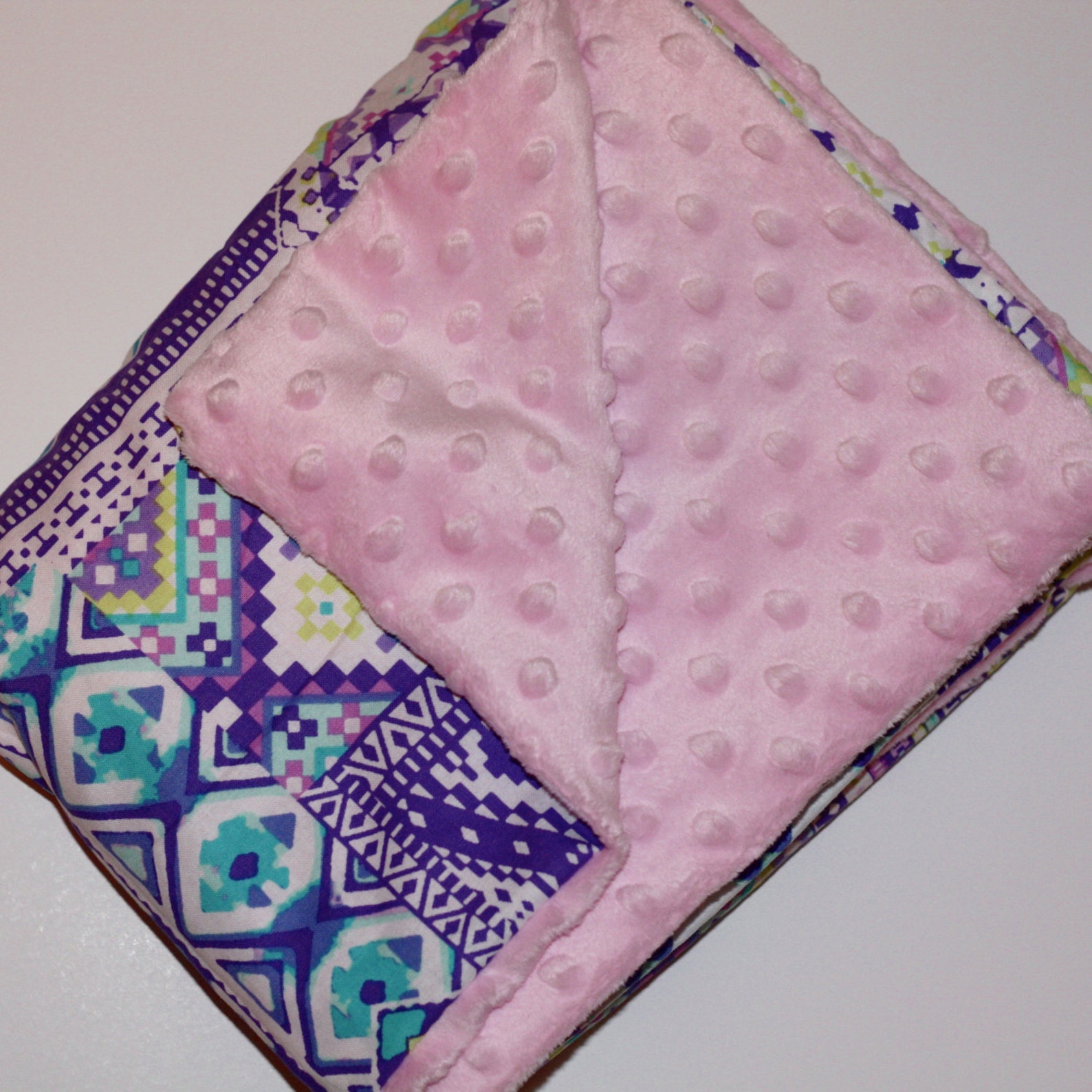 Purple Promise Minky Blanket, Purple and Pink Blanket, Children's Minky