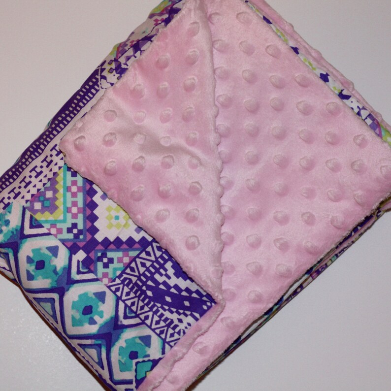 Purple Promise Minky Blanket, Purple and Pink Blanket, Children's Minky