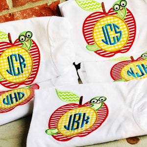 Embroidered, Apple Embroidered Shirt, Apple Theme, Applique Shirt, Children&#39;s Clothing, Apple Applique, Teacher&#39;s Gift, Teacher Shirt