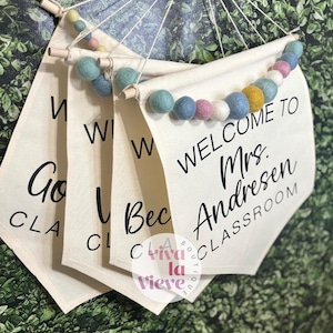 Teken leraar, cadeau leraar waardering, vlag leraar, vlag klas, gepersonaliseerde banner leraar, boho leraar, canvas deurhanger