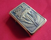 Gold cobra 3D fuel lighter with gift box - plus personalised FREE ENGRAVING