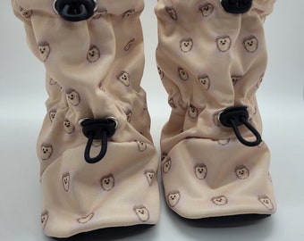 Hedgehog Peachy Overall Boots | Baby Boots | Toddler Boots | Over the Shoe Water Resistant Boot