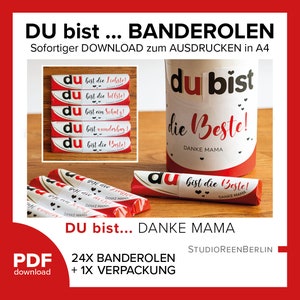 YOU are duplo banderoles download gift for Mother&#39;s Day suitable for duplo 10-pack as digital download|Chocolate gift pdf download
