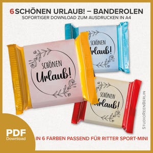 Happy Holiday Chocolate Wrappers for Ritter Sport Mini Gift Colleagues Employees PDF Download|Wrappers Happy Holiday Table Decoration