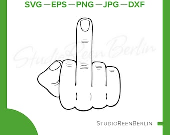 Dedo médio svg, dedo fedorento svg, arquivo de plotter de dedo médio, laser de dedo médio, sinal de mão svg, dedo médio cricut, dedo médio png
