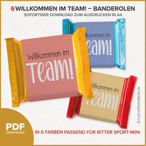 Welcome to the team Chocolate banderoles for Ritter Sport Mini a welcome gift for the team friends colleagues employees PDF Download