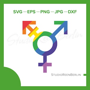 Gender neutral svg, gender symbol svg, non-binary gender svg, instant download, gender sign rainbow svg, gender sign png, gender svg