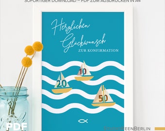 Pengagåva till konfirmation - Nedladdningsbar PDF A4 för utskrift | Nedladdning av konfirmationsgåva | Sista minuten-konfirmationsgåva PDF för utskrift