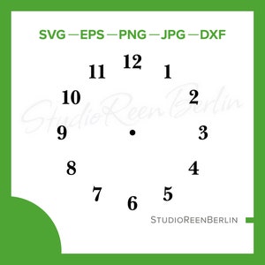 Clock face svg, Clock face instant download, Clock face with numbers svg, Clock face vector, Clock face number svg, Clock face cricut