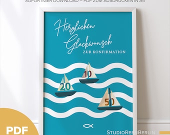 Pengagåva till konfirmation - Nedladdningsbar PDF A4 för utskrift | Nedladdning av konfirmationsgåva | Sista minuten-konfirmationsgåva PDF för utskrift