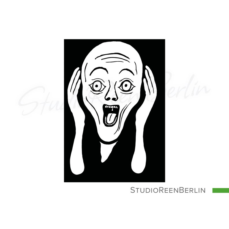 Scream Characters Vector File Scream Svg, Scream Vector, Scream Eps Svg Jpg Dxf Png, Scream Instant ...