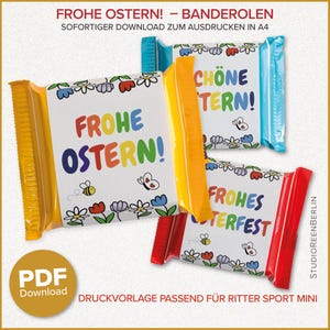 Glad påsk och Glad påsk chokladpapper till Ritter Sport Mini, en liten påskpresent till barn, elever, personal, gäster och kunder