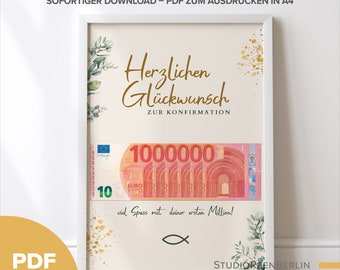 Pengagåva till konfirmation: Ladda ner PDF/A4-utskrift | Ladda ner konfirmationsgåva | Sista minuten-konfirmationsgåva i PDF-format för utskrift
