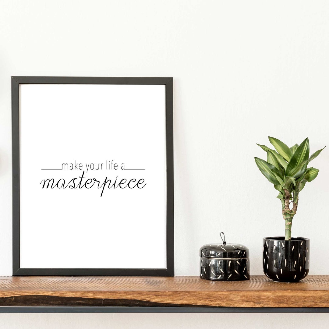 Inspirational Quote Print: Minimalist Black and White Wall Art (digital ...