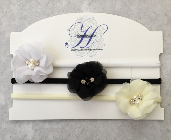 Girls Headbands, Photo Props, Head Accessories, Pair of 3 