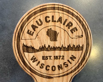Eau Claire, Wisconsin Wood Wall Hang Bottle Opener