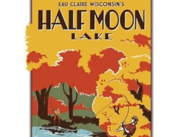 Vintage Tourism Poster - Half Moon Lake