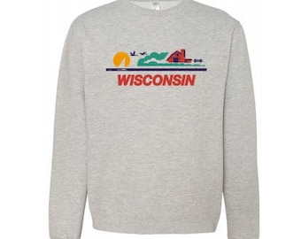 Crewneck Sweatshirt - Wisconsin License Plate
