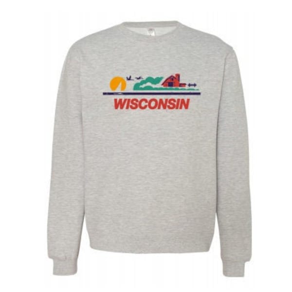 Crewneck Sweatshirt - Wisconsin License Plate