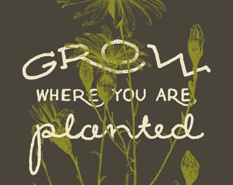 Grow Where You Are Planted Wood Sign Wood Home Decor - Etsy