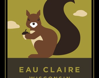 Eau Claire Tier Serie Druck - Eichhörnchen