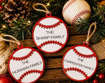 Personalized Baseball Family Ornament | Custom Baseball Christmas Ornament | Baseball Gift | Team Ornament | Sports Christmas Decor