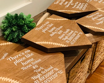 Graduation gift. Senior sign. There&#39;s no place like home. Class of 2026.  Baseball senior night. Baseball decor. Baseball plaque.