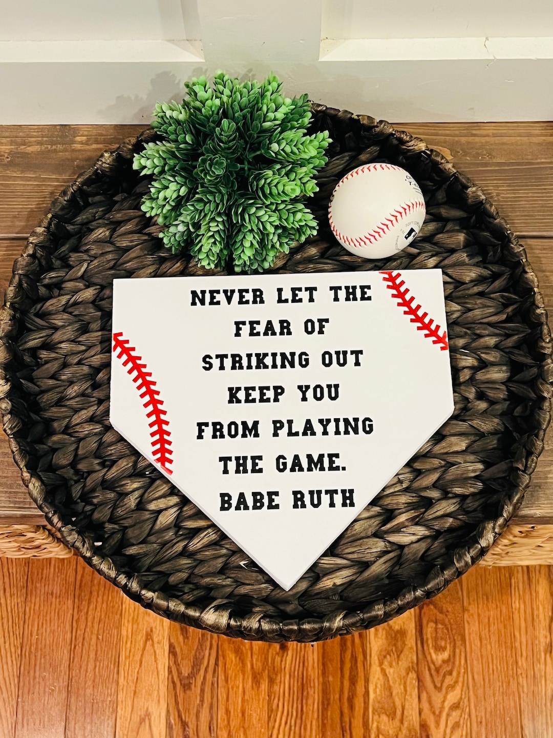 Babe Ruth Baseball Home Plate Sign: Baseball Themed Room Decor - Etsy