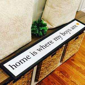 Mom of boys. Home is where my boys are farmhouse sign. Home is where my boys are fixer upper. Farmhouse decor. Gift for mom