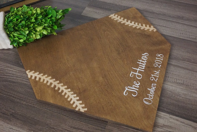 Baseball guest book. Home plate guestbook. Baseball wedding. Etsy