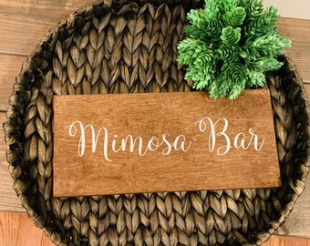 Mimosa bar rustic wedding sign. Mimosa bar table sign. Wedding prop. Wedding sign. Wood sign. Mimosa wood sign. Wedding decor.