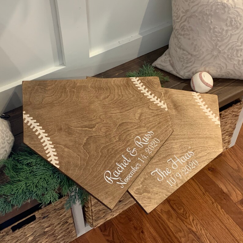 Baseball guest book. Home plate guestbook. Baseball wedding. Etsy