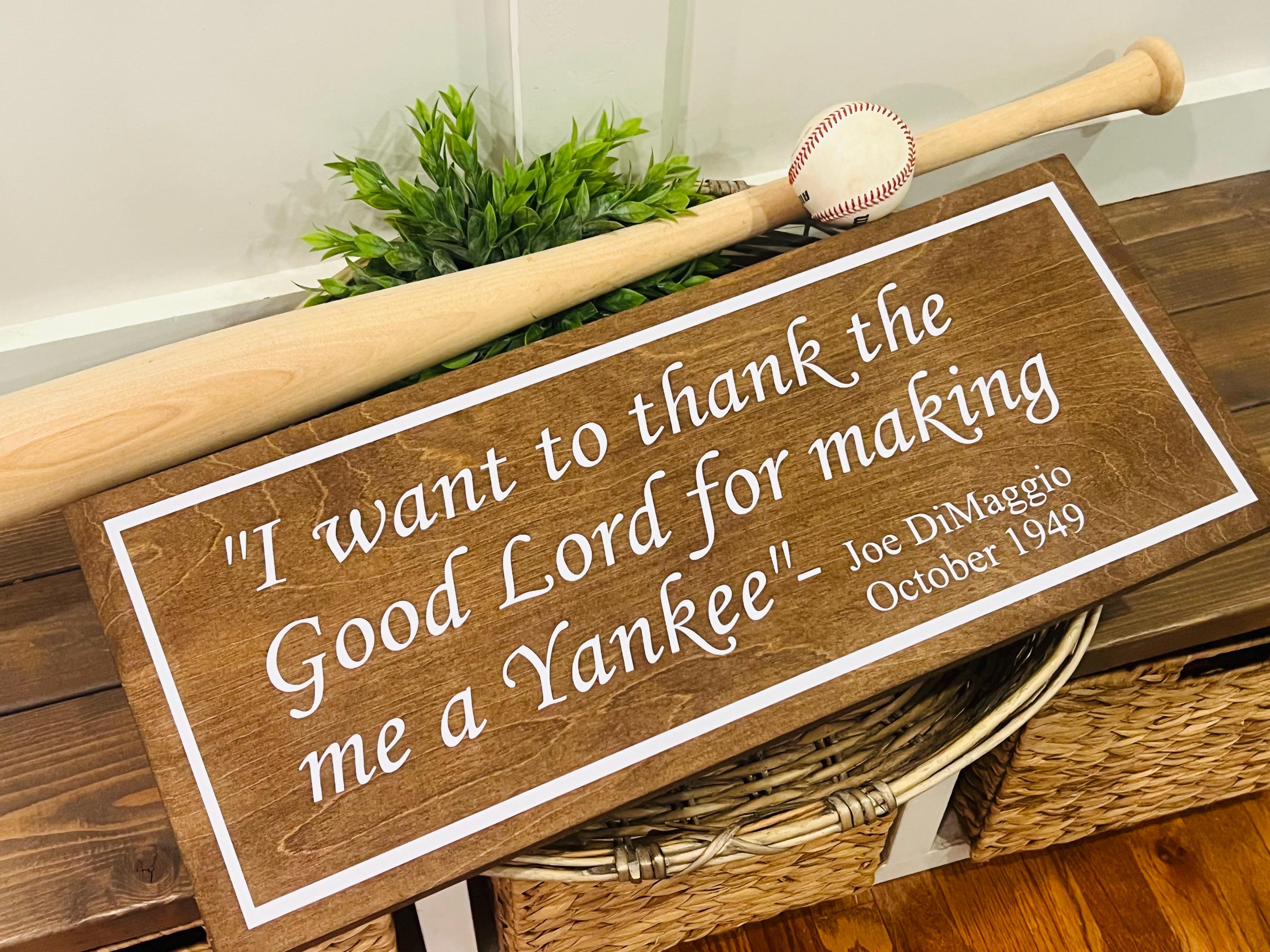 New York Yankees Wooden Sign | Joe Dimaggio Baseball Sign | Yankee Home ...