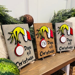 Christmas countdown. Grinchmas. Grinch sign. Christmas decor. Countdown till Christmas. Grinch decor. Christmas sign. Christmas decoration.