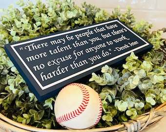 Enseigne Derek Jeter | Enseigne de baseball | Cadeau pour les Yankees de New York | Décoration des Yankees | Cadeau entraîneur | Panneau pour chambre à coucher joueur de baseball | Décoration de base-ball
