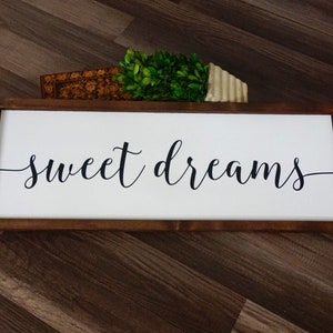 Sweet dreams. Sweet dreams sign. Bedroom decor. Bedroom sign. Nursery sign. Sweet dreams farmhouse sign. Good  night sign. Wedding gift.