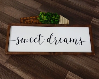 Sweet dreams. Sweet dreams sign. Bedroom decor. Bedroom sign. Nursery sign. Sweet dreams farmhouse sign. Good  night sign. Wedding gift.