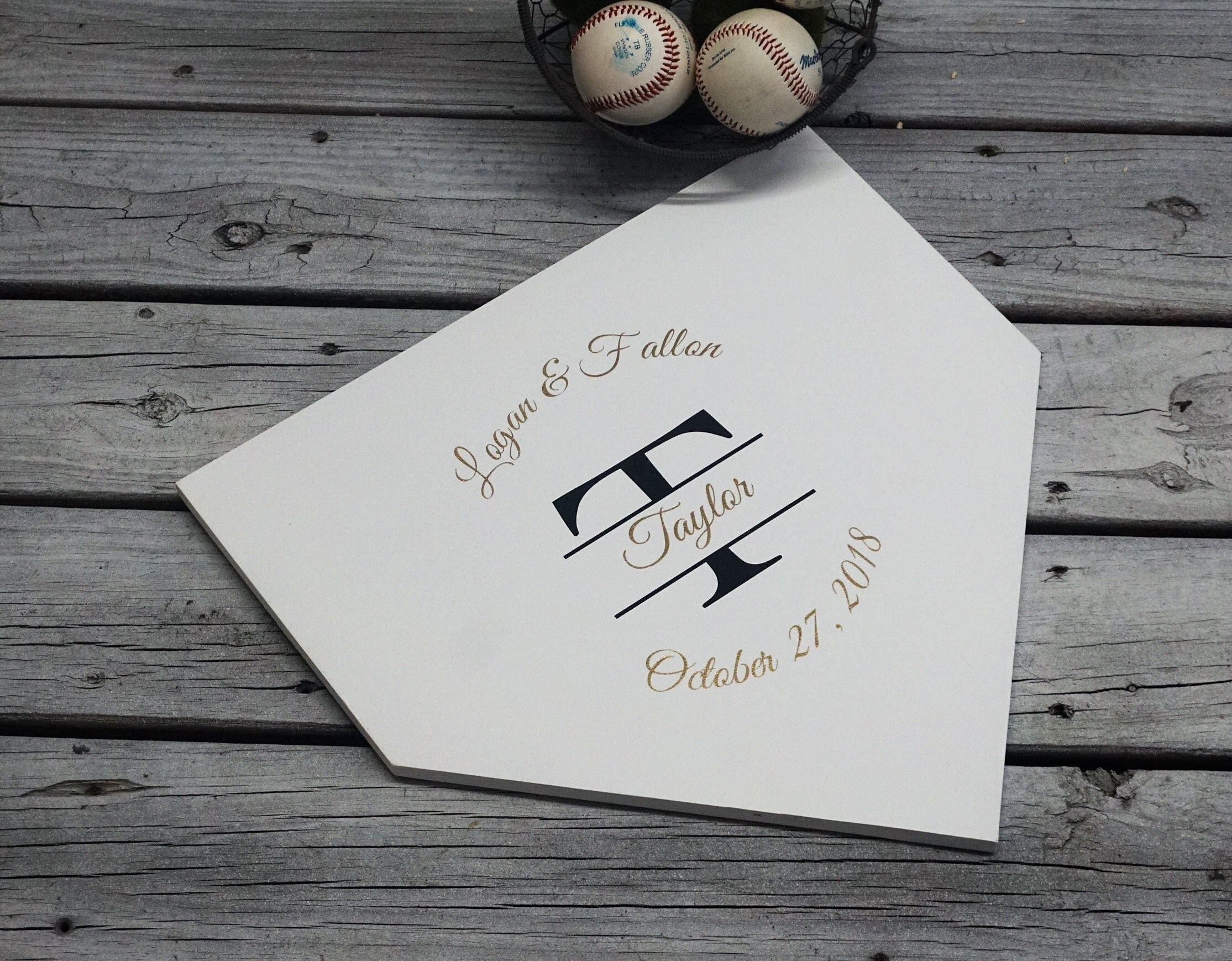 Baseball guest book. Wedding home plate. Baseball theme. Etsy